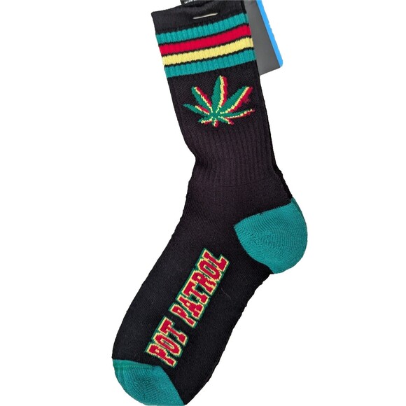 NWT FBF Originals - Pot Patrol Novelty Crew Socks Men's‎ Size Large - Picture 3 of 12